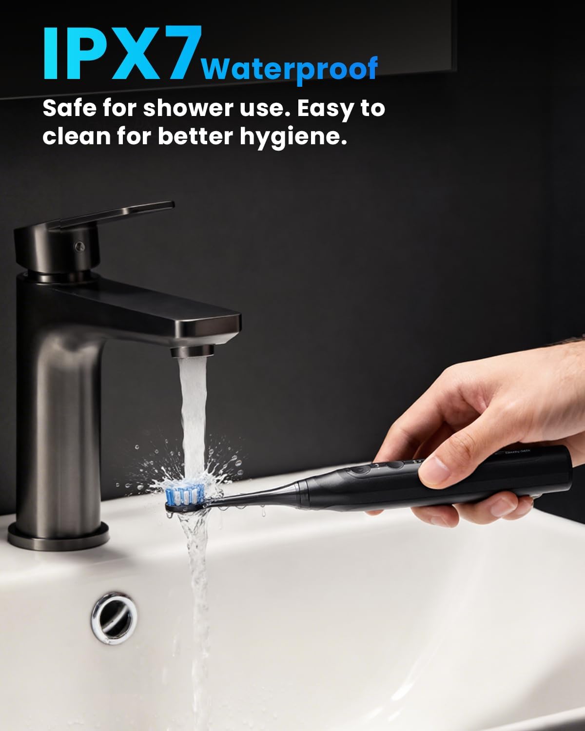 Electric Toothbrush for Adults, Rechargeable Ultrasonic Electric Toothbrush with 8 Brush Heads, Travel Case, Charging Base & Wireless Charging - 5 Modes with Smart Timer