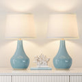 19.4" Modern Sky Blue Table Lamp Set of 2-Bedside Lamps for Nightstand, Bedroom Lamp for Living Room Desk End Table Office Guest Room Dresser