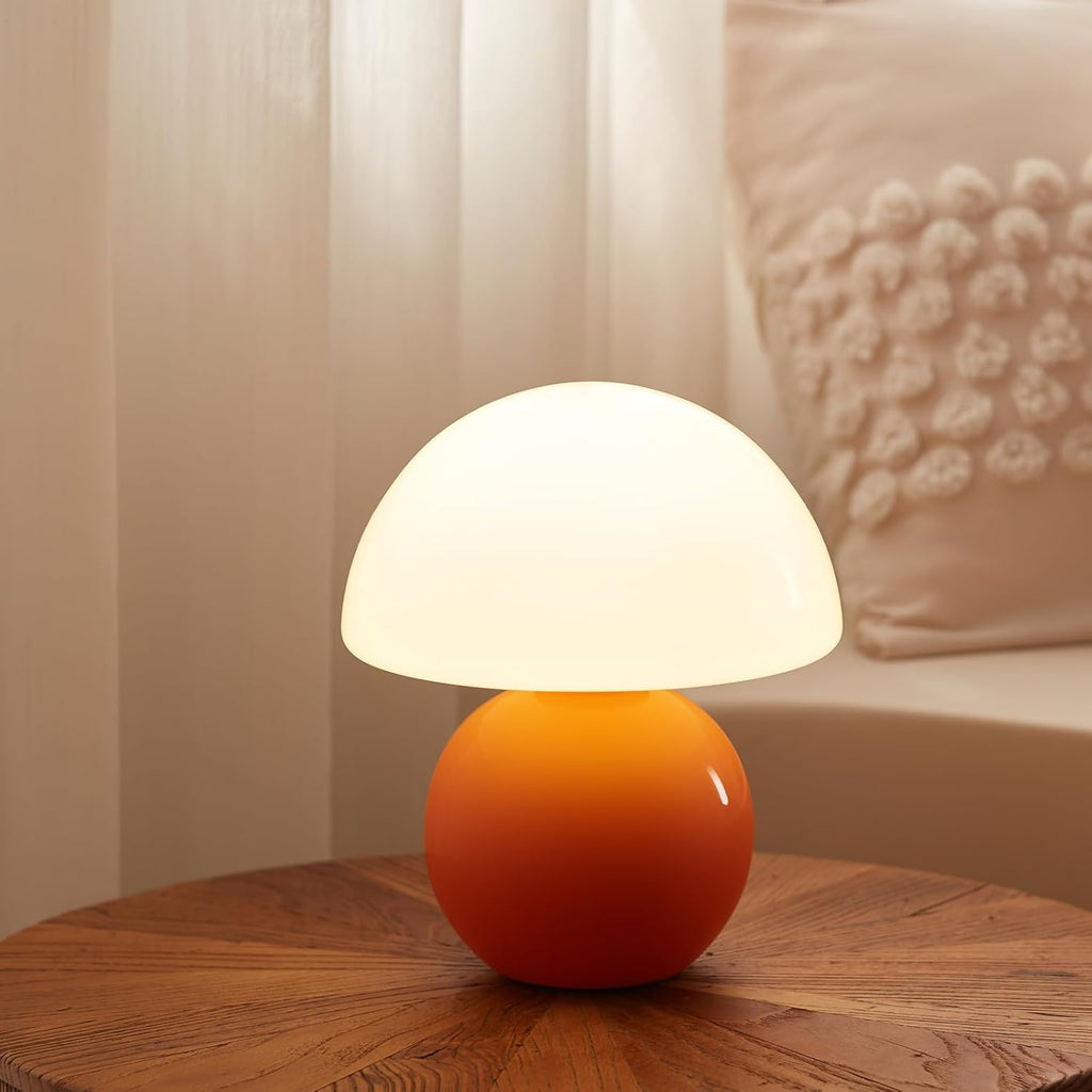 Mushroom Lamp Table Lamp for Bedroom,Desk Bedside Small Lamps for Living Room Night Stands,Mushroom Decor Cute Mini Modern Mid Century Lamps,Unique Aesthetic Home Living Room Decor